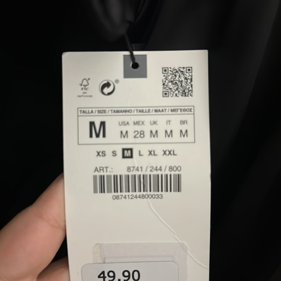 ZARA BLACK SATIN DRESS WITH JEWEL BUTTONS - Picture 2 of 2